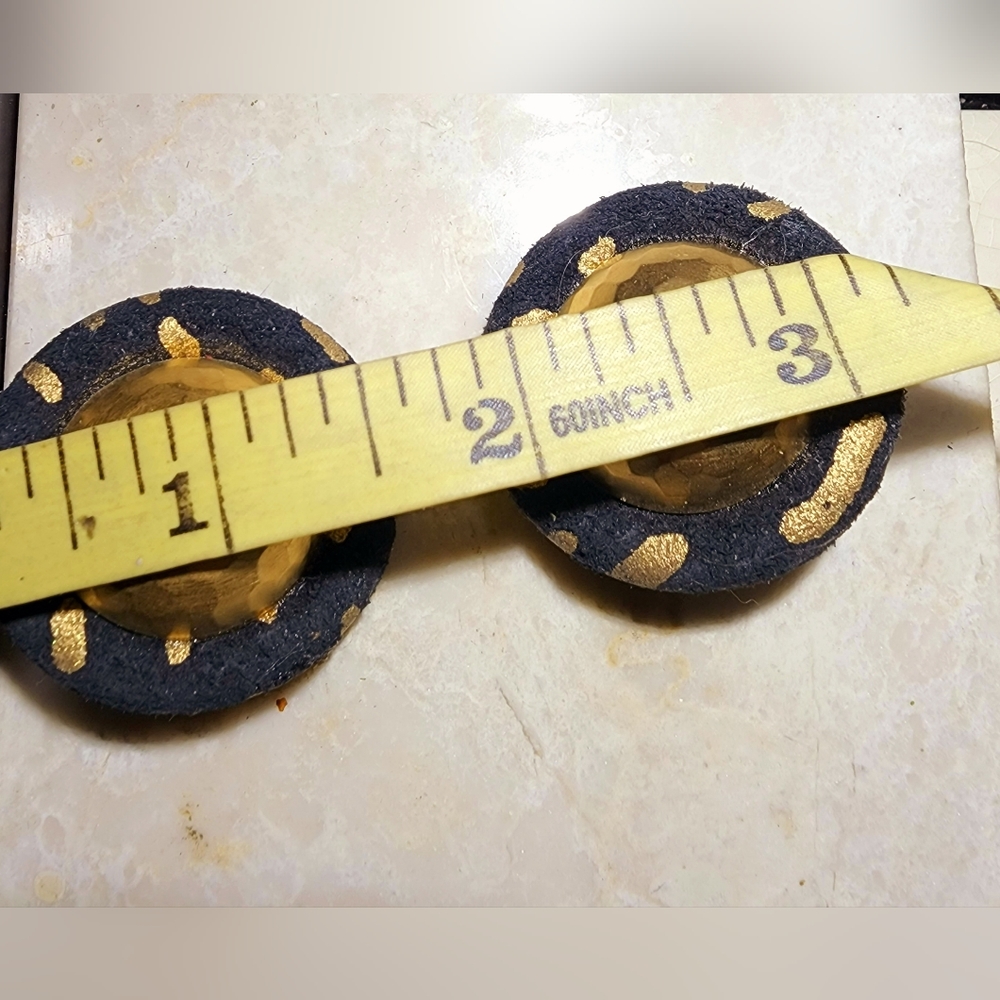 80s big bold gold circle round dome clip on earrings #90s - Picture 6 of 6